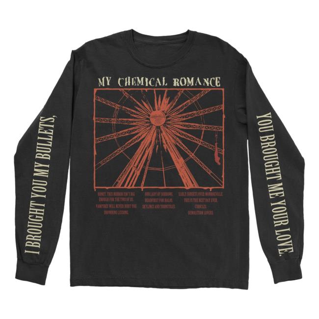 Official Mcr Merch Store Shop Warner Records My Chemical Romance Bullets Track Long Sleeve Hot Shirt WarnerRecords
