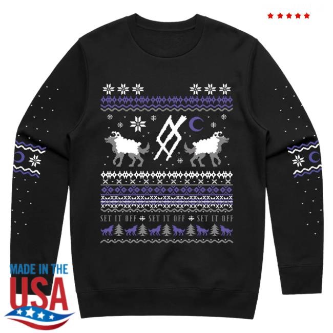 Set It Off Wolves Holiday Pullover Crewneck Sweatshirt Fake Ass Friends