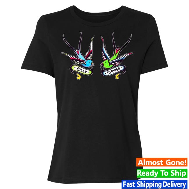 Official Billy Strings Merch Store Shop Billy Strings Ladies Bird Tshirt (Julian Bast)