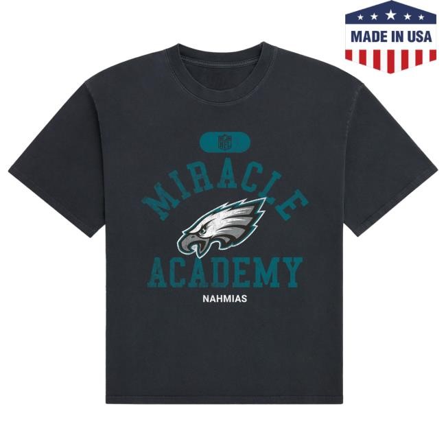 Official Fanatics Shop Store Merch Philadelphia Eagles Miracle Academy Unisex Boxy Top Shirt - Black by NFL