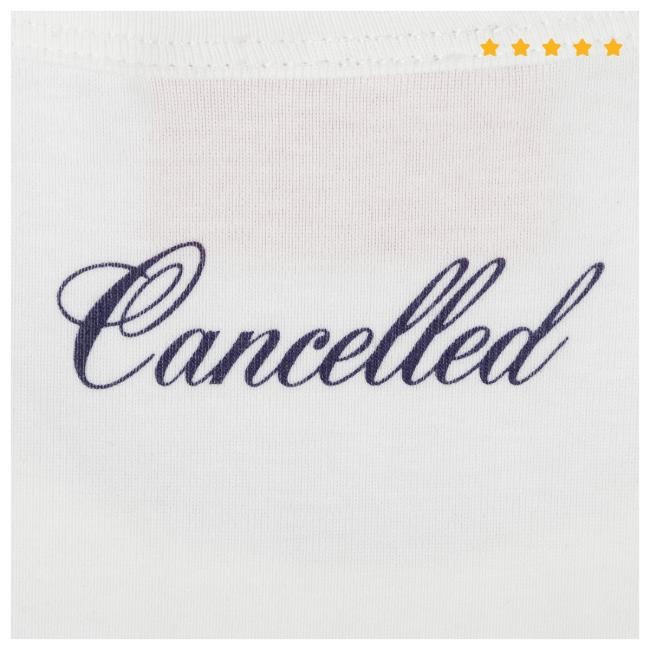 Official Cancelled Podcast Merch YAP Baby Top Shirt - White/Navy