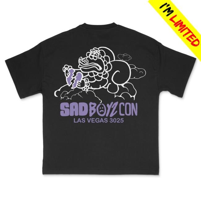 Official Sad Boyz Merch Sad Boyz Dragon Cloud Tees Black - Purple Print