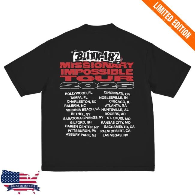 Official Blink 182 Merch Blink-182 Characters 2025 Tour Tshirt