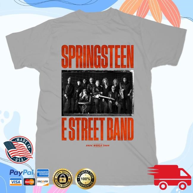 Officia Bruce Springsteen Merch Store Springsteen & The E-Street Band 2024 World Tour Photo New Shirt