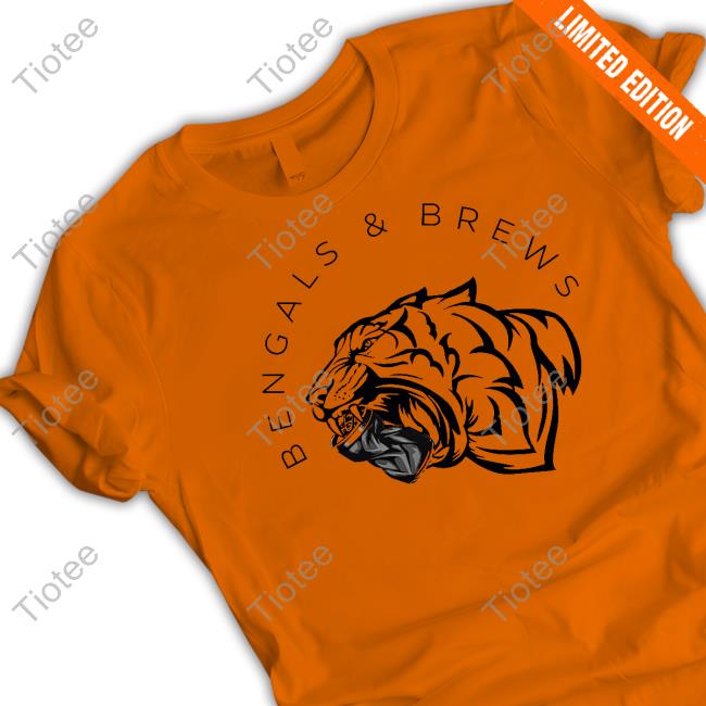 Teddy Karras Bengals And Brews Can Crusher With Text Tee Shirt