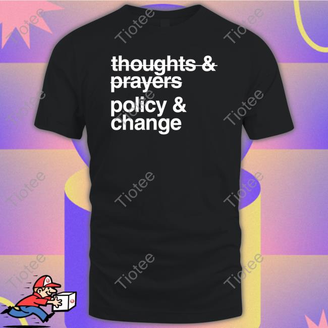 Whoopi Goldberg Wearing Thoughts And Prayers Policy And Change T Shirt On The View Today