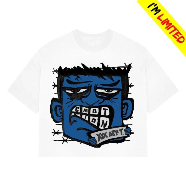 Blue “Monster” Cropped T Shirt