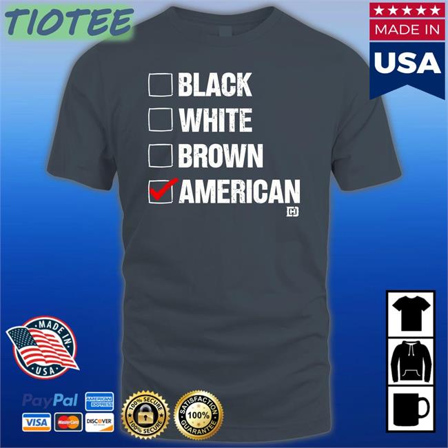 David J Harris Jr Black White Brown American Tee Davidharrisjr Store