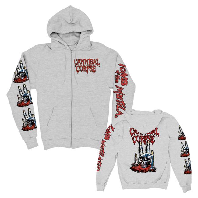 Official Kings Road Merch Store Cannibal Corpse Ritual Candles Zip Up Crewneck Sweatshirt (Ash Grey) Kings Road Shop CannibalCorpse