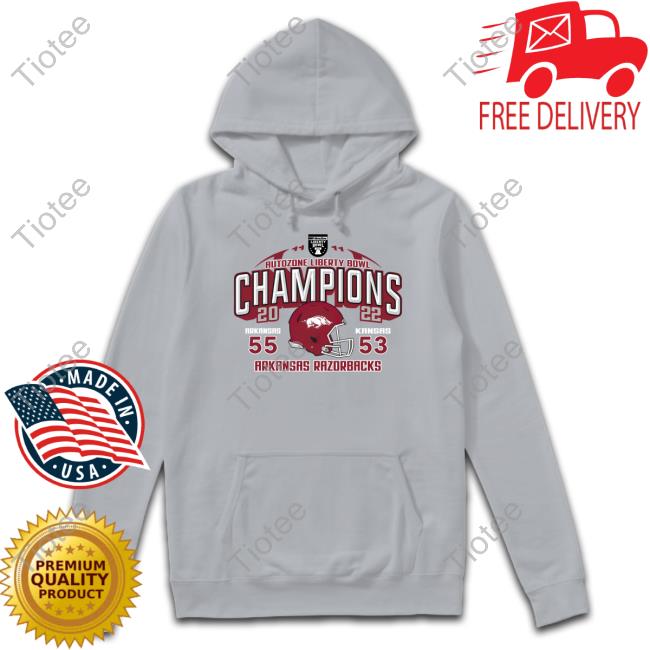 Arkansas 2022 Autozone Liberty Bowl Champions T Shirt Alumni Hall Arkansas