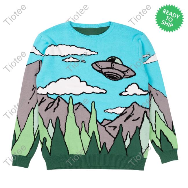 Official Elvis The Alien Ayylien Clothing UFO Knit Hoodie