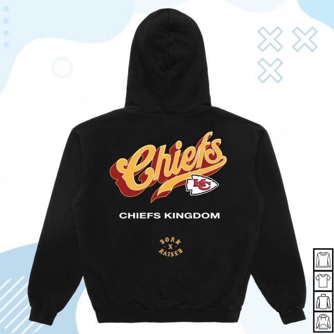 Unisex Kansas City Chiefs Born x Raised Black Pro Script Hoodie NFL Shop Store