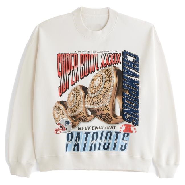 Official Abercrombie And Fitch Store New England Patriots Graphic Crew NFL by Abercrombie