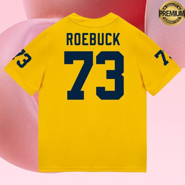 Michigan Wolverines #73 Ben Roebuck Student Athlete Maize Football Jersey Shirt The M Den Shop Official