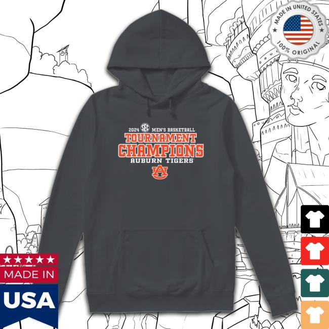 Official Auburn Tigers Original Retro Brand 2024 SEC Men's Basketball Conference Tournament Champions Bracket Top Shirt - Dark Heather