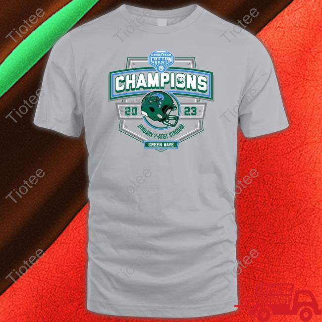 Tulane Football Cotton Bowl Store 2023 Cotton Bowl Champions January 2 At&T Stadium Green Wave Shirt
