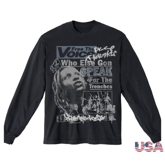 Lil Durk Merch Store Free The Voice Long Sleeve Tshirt