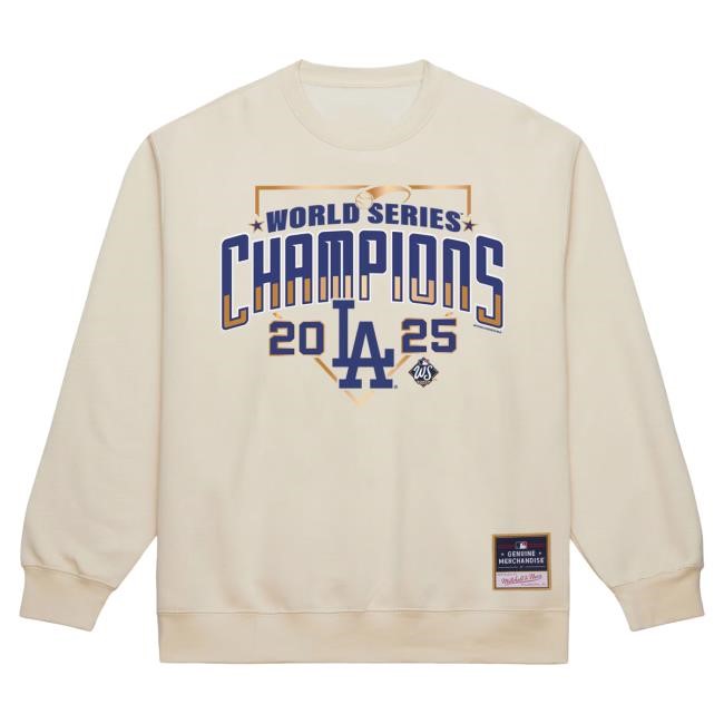 Men's Los Angeles Dodgers Mitchell & Ness Cream 2025 World Series Champions Tee Official MLB Shop