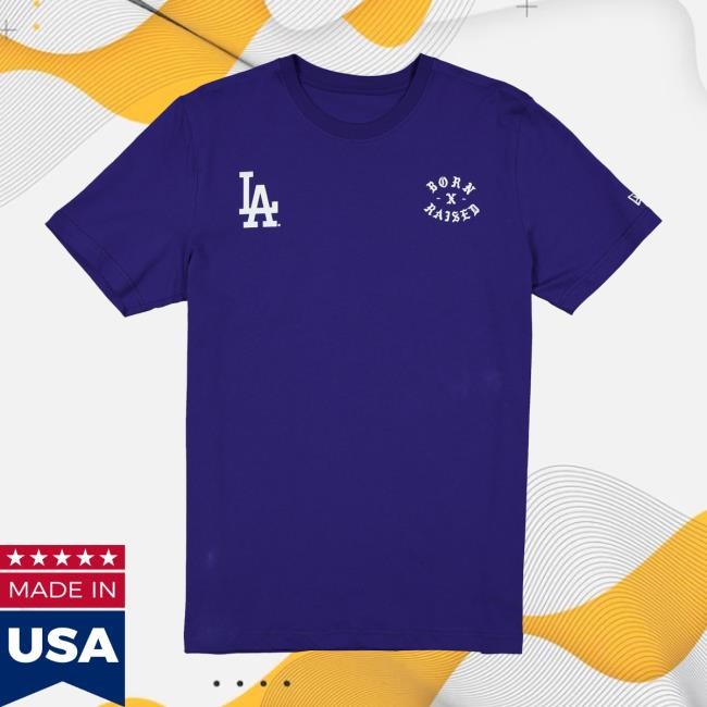 Official Born X Raised Merch Store Shop Born X Raised + Dodgers Lgd Rocker Shirt: Blue BornXRaised