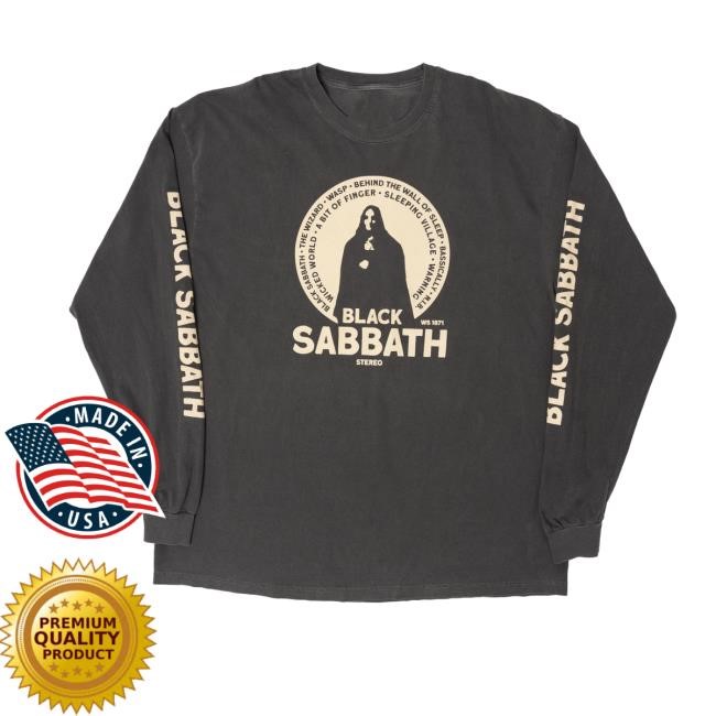 Black Sabbath Self Titled Track List Long Sleeve Black Sabbath Merch