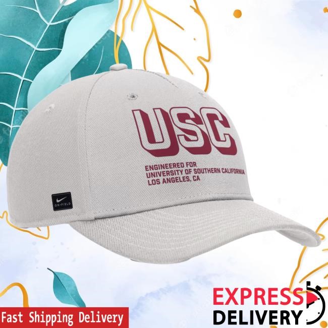 USC Trojans Nike Gray Block Engineered Sideline Rise Pinch Structured Adjustable Hat USC Bookstores Officical