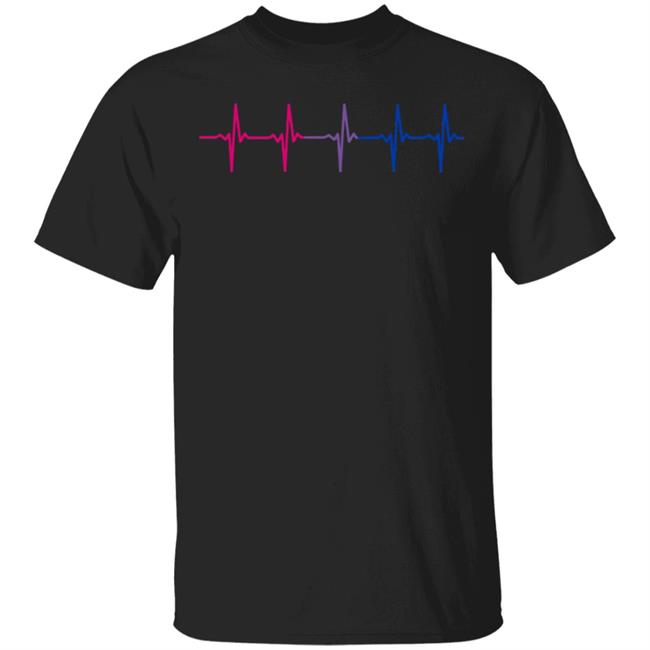 Bisexual Pride Heartbeat Pulse T Shirt Bisexual T Shirts Bisexual Pride Heartbeat Pulse Shirt