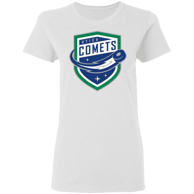 Utica Comets’ Popular Puck The White T-shirts Utica Comets’ Popular Puck The White T-shirts