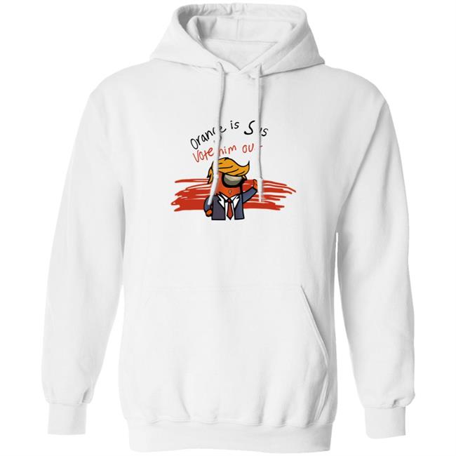 Alluringskull Merch Orange Is Sus Vote Him Out Hoodie