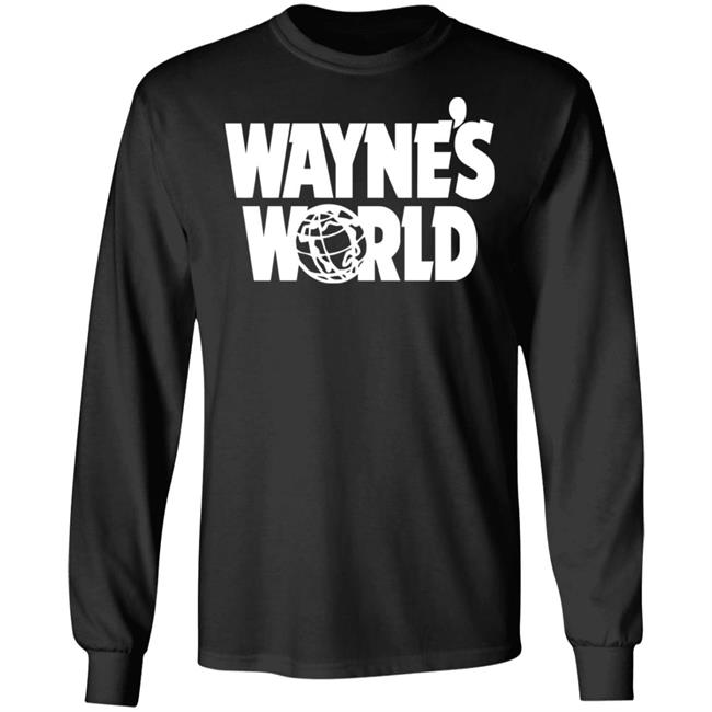 Waynes World Wayne Stock Retro Movie Big Logo Black Shirt Waynes World Wayne Stock Retro Movie Big Logo Black Shirt