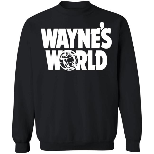 Waynes World Wayne Stock Retro Movie Big Logo Black Shirt Waynes World Wayne Stock Retro Movie Big Logo Black Shirt
