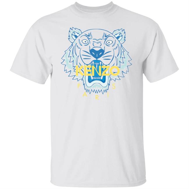 Kenzo Shirt TIger Kenzo Paris White T Shirt