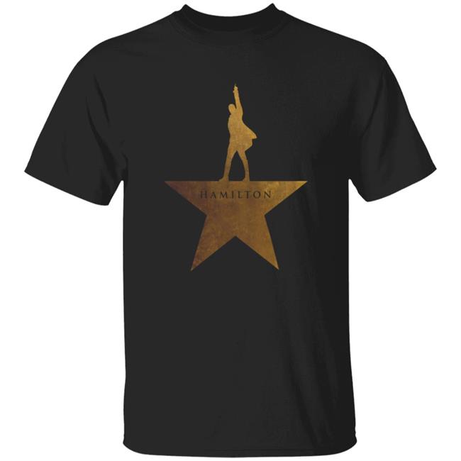 Hamilton Merch Store Hamilton Gold Star T Shirt Hamilton T Shirts