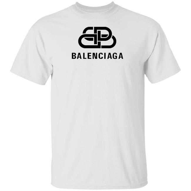 BB Balenciage Shirt Black Logo Balenciage White T Shirts