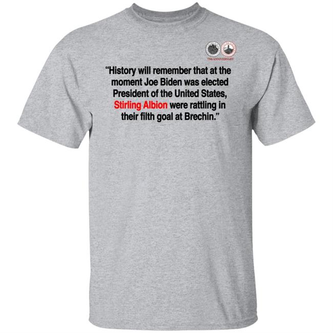 Stirling Albion FC Joe Biden Binos Banter T Shirt