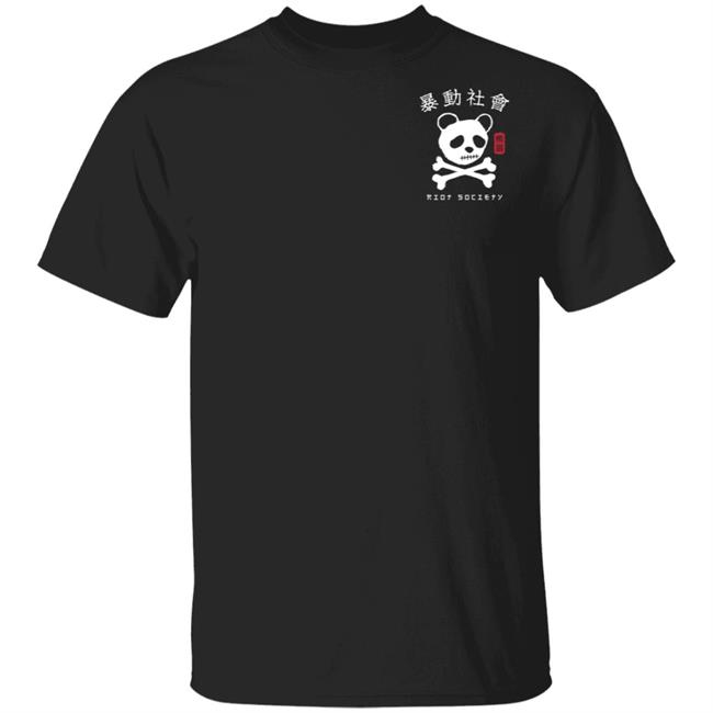 Riot Society Merch Panda Skull Kanji T Shirt
