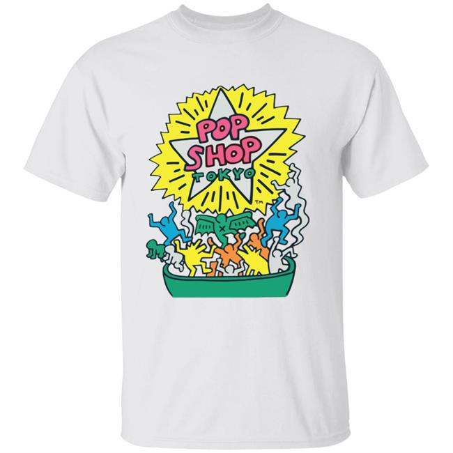 Orange Keith Haring Pop Shop Tokyo Shirt