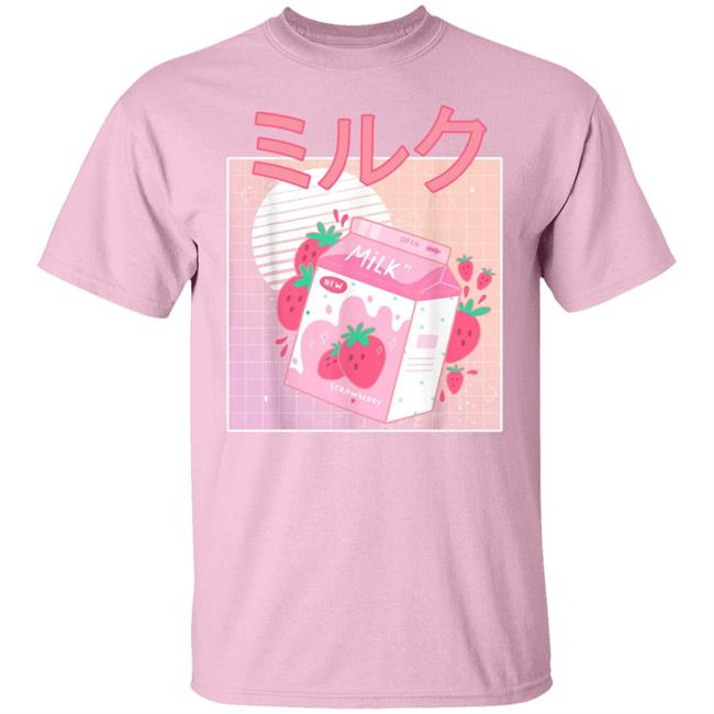 Retro 90S Japanese Kawaii Strawberry Milk Shake Carton Shirt