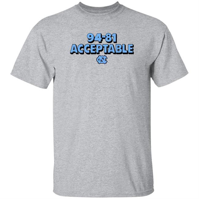 North Carolina Basketball 94-81 Acceptable Shirt Darren Rovell