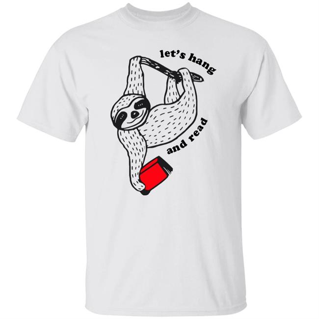 Outofprint Shop Book Sloth - Let's Hang And Read Shirt Baseball Chickie