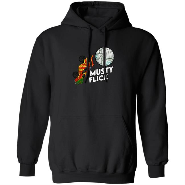 Amustycow Merch Musty Flick Red and Orange Car Hoodie Sweatshirt