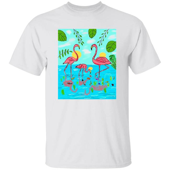 Bonfire Shop James Cage White Flamingo Shirt