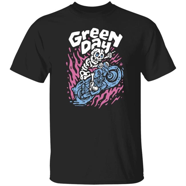Hella Mega Tour Merch Green Day Moto Skeleton Shirt Sindy Sinn