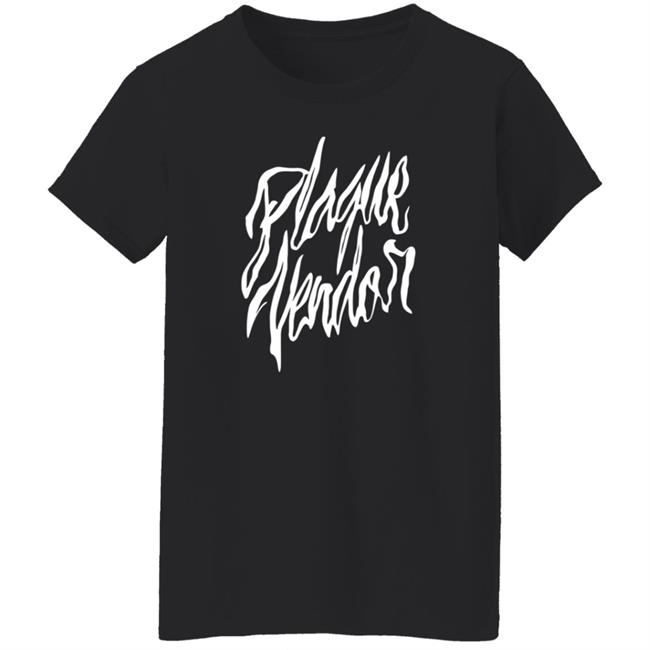 Plague Vendor Merch Wavy White Logo Shirt Plague Vendor Merch Wavy White Logo Shirt