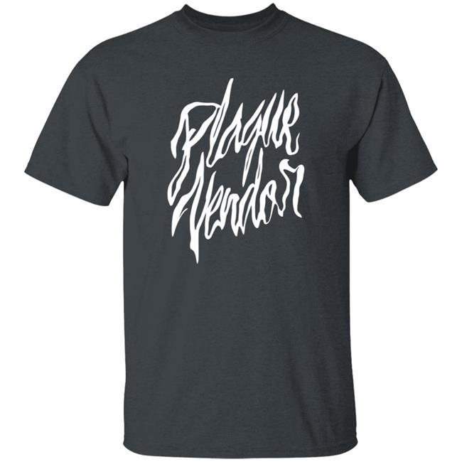 Plague Vendor Merch Wavy White Logo Shirt Plague Vendor Merch Wavy White Logo Shirt