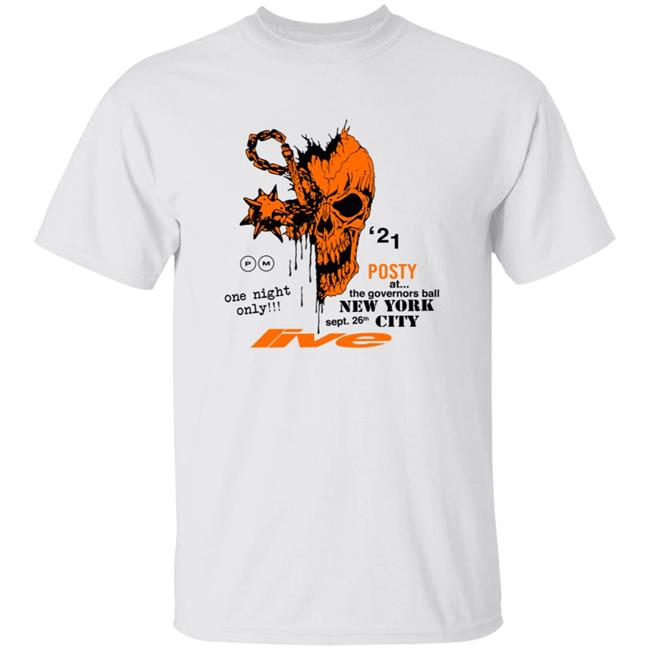 Post Malone Merch Skull White Tee Shirt