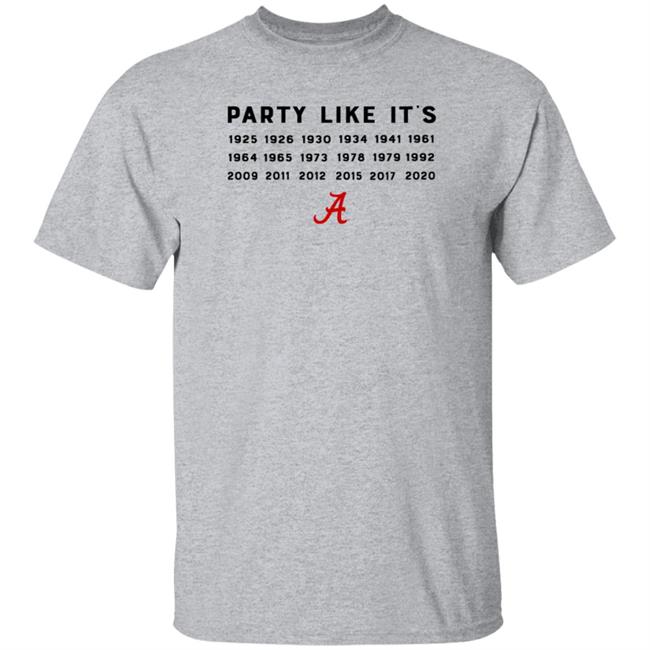 Alabama Crimson Tide Party Like It's T Shirt BDS music manager