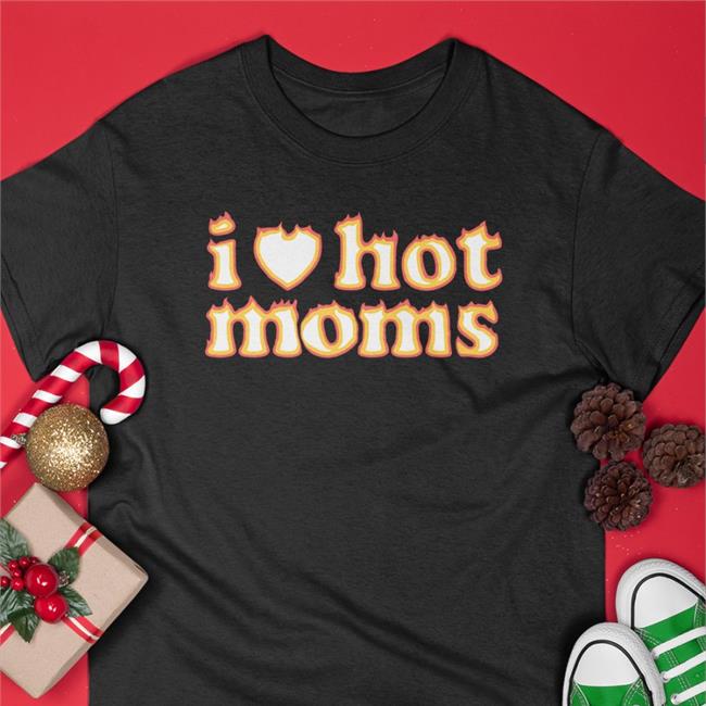 Danny Duncan Merchandise I Heart Hot Moms Flame White Tee