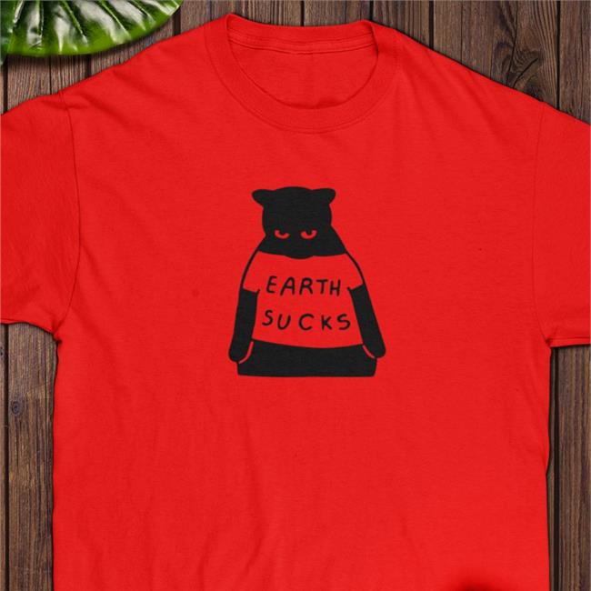 Poorly Drawn Cats Cat Earth Sucks Sweatshirt White