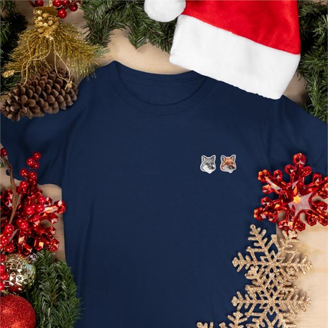 Double Fox Head Patch Tee Shirt Lee Je-No Maison Kitsune Merch