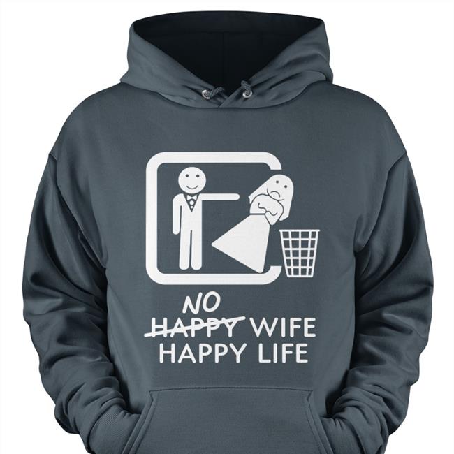 No Happy Wife Happy Life Shirt Bryan Black